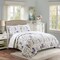 Purple Grey White Cotton Blend Quilt Set with Floral and Butterfly Design